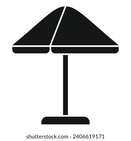 Outdoor home parasol icon simple vector. Yard furniture. Wooden activity settee