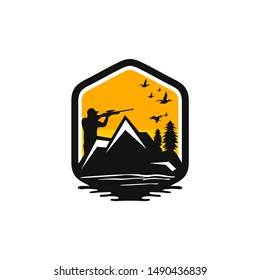Outdoor Hunter Logo Design Vector Template