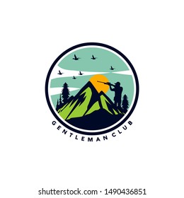 Outdoor Hunter Logo Design Vector Template