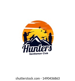 Outdoor Hunter Logo Design Vector Template