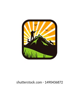 Outdoor Hunter Logo Design Vector Template