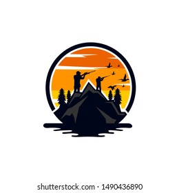Outdoor Hunter Logo Design Vector Template