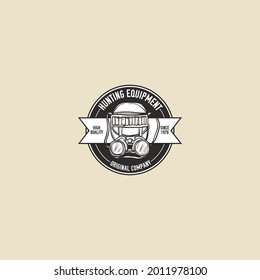 outdoor hunting emblem black and white vector