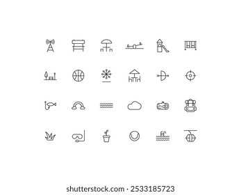 Outdoor-Symbolsatz, Design, Vektorgrafik