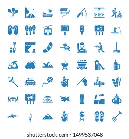outdoor icons. Editable 49 outdoor icons. Included icons such as Rake, Flip flops, Grill, Snowman, Mountains, Fishing, Paintball, Feeder, Landscape. outdoor trendy icons for web.
