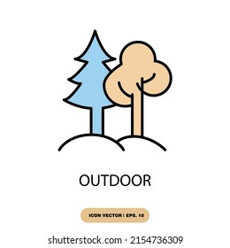 outdoor icons symbol vector elements for infographic web