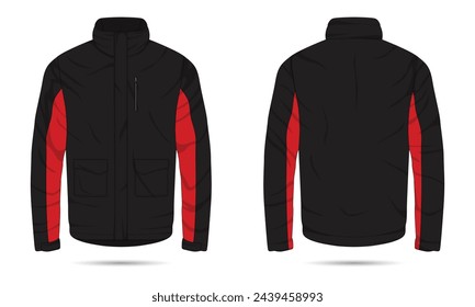 Outdoor jacket mockup front and back view