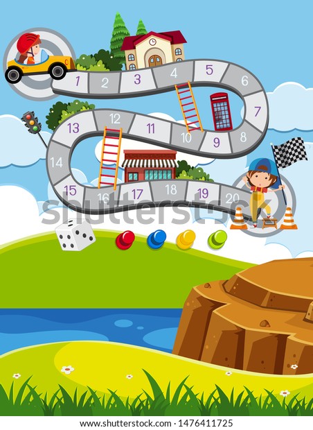 Outdoor kids game\
template illustration