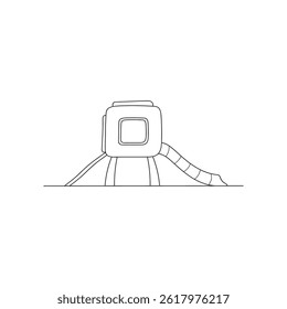 Outdoor Kids Playground. Outlined illustration. hand drawing style. good for colouring book or pages.