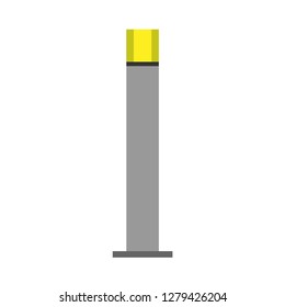 Outdoor lamp object electric sign flat street element. Vector metal park post illumination icon