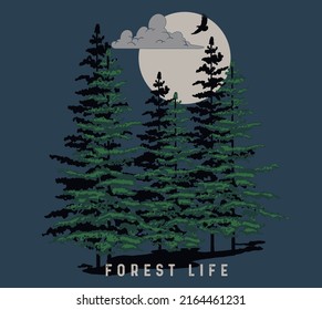 ilustración del vector de paisaje al aire libre para la impresión tee