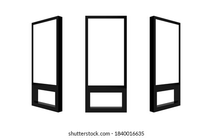 Outdoor lcd advertising displays isolated on white background. Vector illustration