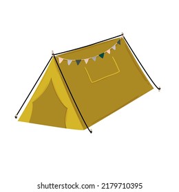 Outdoor leisure activity set. Backpacking and trekking holiday on nature. Summer camping, summer picnic, summer relax. Vector flat icons isolated concept with inspirational typography quote.