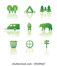Outdoor leisure icon set