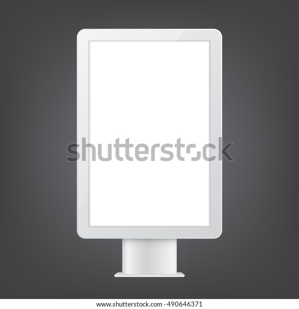 Download Outdoor Light Box Mockup On Dark Stock Vector Royalty Free 490646371 PSD Mockup Templates