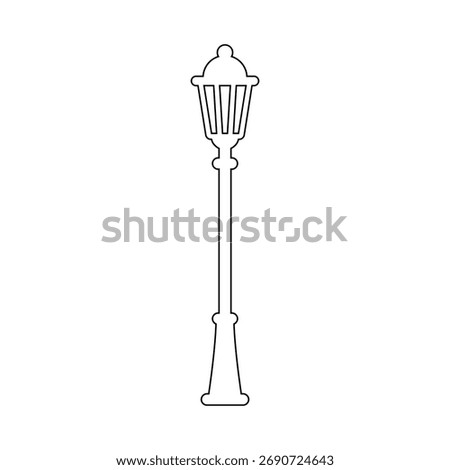 Outdoor lighting icons set. Devices for illumination of porch, walkway, path, garden, yard. Street lamp line icons collection. Park lights. Flat illustration Isolated on white background.