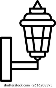 Outdoor Lighting Outline icon vector illustration 
