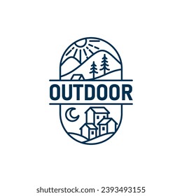 Outdoor Line Logo Design Template