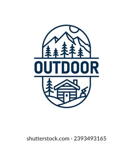 Outdoor Line Logo Design Template