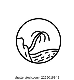 Design-Vorlage für Logos im Freien. Strandmeer-Symbol, Vektorgrafik