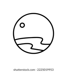 Plantilla de diseño de logotipos al aire libre. Icono del mar de playa Icono ilustración
