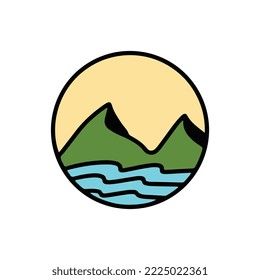Outdoor Logo Design Template. Beach Sea Icon Vector illustration