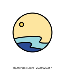 Outdoor Logo Design Template. Beach Sea Icon Vector illustration