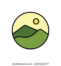 Outdoor Logo Design Template. Beach Sea Icon Vector illustration