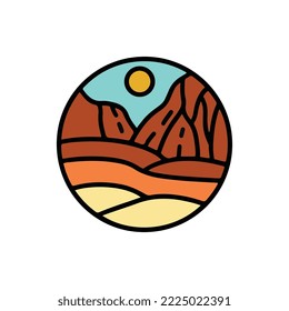 Outdoor Logo Design Template. Beach Sea Icon Vector illustration