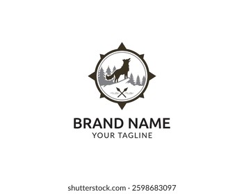 Outdoor logo design vector inspiration, wilderness outdoor adventure emblems template
