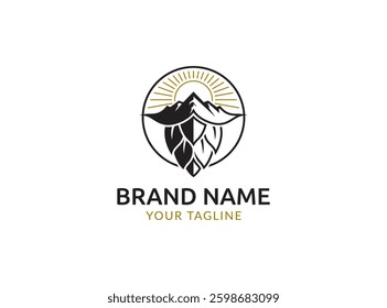Outdoor logo design vector inspiration, wilderness outdoor adventure emblems template