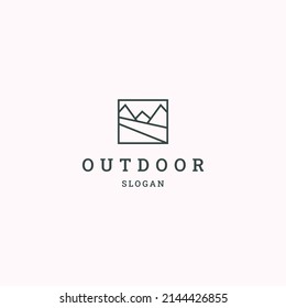 Outdoor logo icon flat design template 