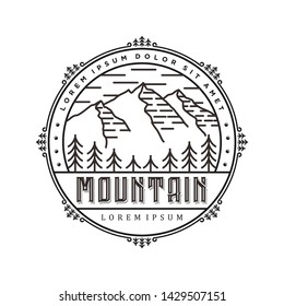 Outdoor logo with lineart style