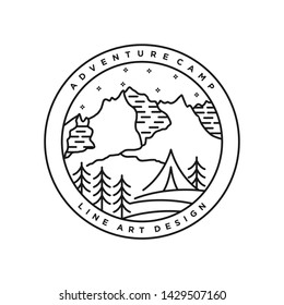 Outdoor logo with lineart style