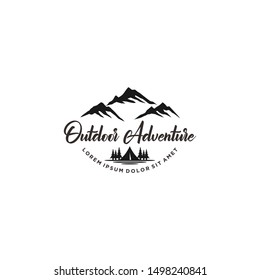 Outdoor logo of mountain and adventure