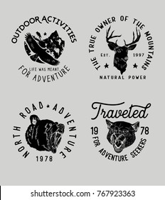 outdoor logo set.t shirt print design