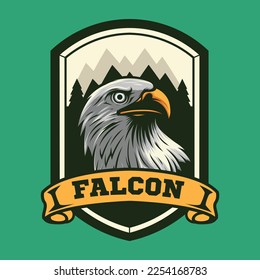 Logo-Stil im Freien mit Glatzenadler
