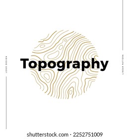 Outdoor logo of topographic line map. Wood rings, vector line pattern of shape countour. Outline pattern for outdoor logo templates. Contours of tree, concepts for geographic logotype.