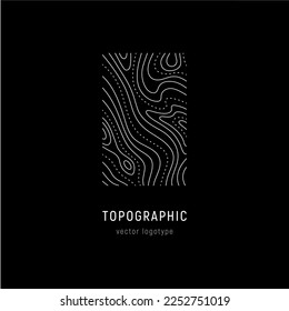 Outdoor logo of topographic line map. Wood rings, vector line pattern of shape countour. Outline pattern for outdoor logo templates. Contours of tree, concepts for geographic logotype.