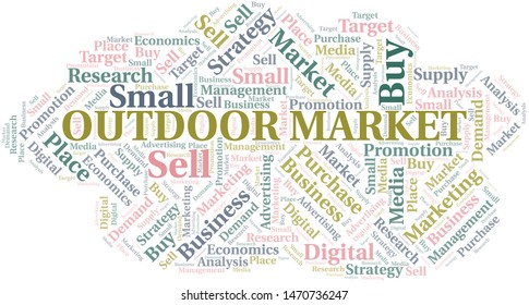 Outdoor Market word cloud. Vector made with text only