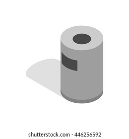 Outdoor metal bin icon in isometric 3d style on a white background