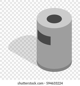 Outdoor metal bin isometric icon 3d on a transparent background vector illustration