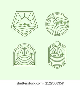 Outdoor monoline badge design It is suitable for industry, companies and communities and is easy to use in various media