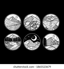 Outdoor Monoline Circle Badge Set