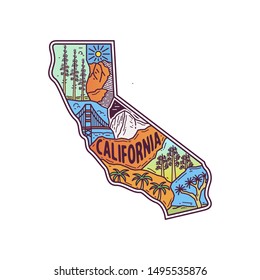 outdoor monoline design, with california map