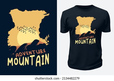 Outdoor Mountain Adventure Life Vector Graphics T shirt design for pod site