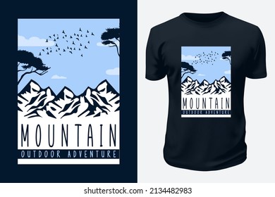 Outdoor Mountain Adventure Life Vector Graphics T shirt design for pod site