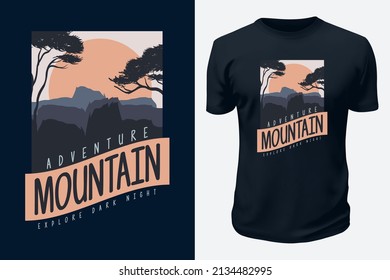 Outdoor Mountain Adventure Life Vector Graphics T shirt design for pod site