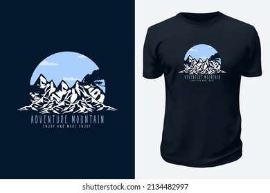 Outdoor Mountain Adventure Life Vector Graphics T shirt design for pod site