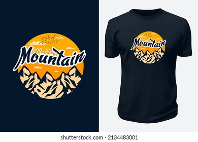 Outdoor Mountain Adventure Life Vector Graphics T shirt design for pod site